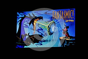 Illuminated Fantasmic sign at Hollywood Studios 13.