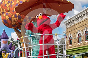 Top view of Elmo and Rosita in Sesame Street Party Parade at Seaworld 2