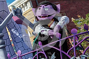 Count Von Count in Halloween Sesame Street Party Parade at Seaworld 7