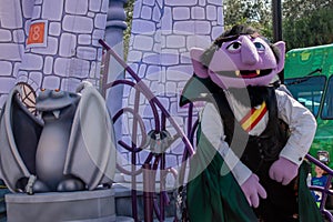 Count Von Count in Halloween Sesame Street Party Parade at Seaworld 12.