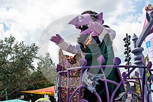 Count Von Count in Halloween Sesame Street Party Parade at Seaworld 4.