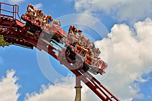 Rollercoaster top view at Universal Studios Theme Park.