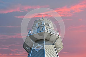 Top view Lighthouse on beatiful sunset background, at Lake Buena Vista area.