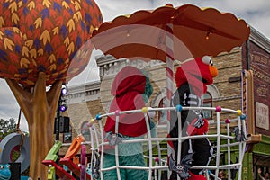 Rosita and Elmo in Sesame Street Party Parade at Seaworld 52.