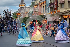 Three Fairies of Sleeping Beauty in Disney Festival of Fantasy Parade at Magic Kigndom 3