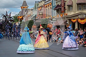 Three Fairies of Sleeping Beauty in Disney Festival of Fantasy Parade at Magic Kigndom 2