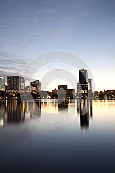 Orlando, Florida twilight skyline