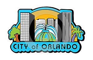 Orlando, Florida USA flag vector, shield of Orlando city.