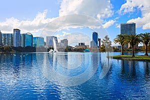 Orlando skyline fom lake Eola Florida US