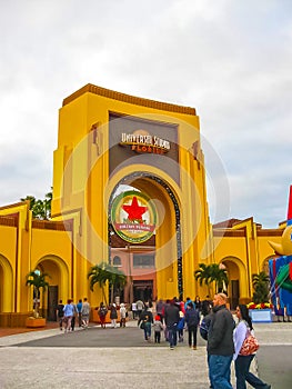 Orlando, USA - January 04, 2014: The famous Universal Globe at Universal Studios Florida theme park