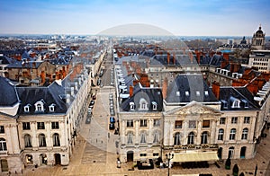 Orleans cityscape from Martroi square rue Royale photo