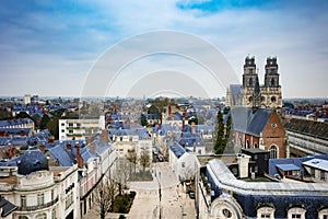 Orleans cityscape from Martroi square Sainte Croix photo