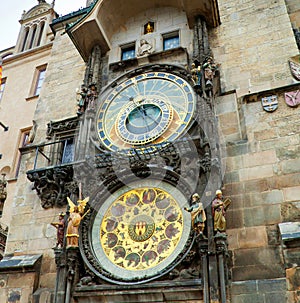 Orloj astronomical clock in Prague in Czech Republic