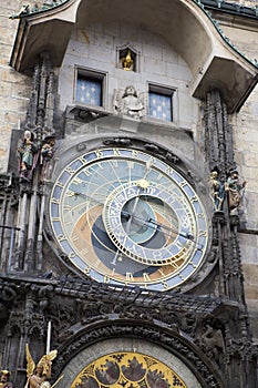 Orloj, Historical medieval astronomical clock, Old Town Hall, Prague, Czech Republic