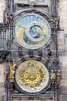 Orloj, Historical medieval astronomical clock, Old Town Hall, Prague, Czech Republic