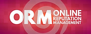 ORM - Online Reputation Management acronym