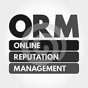 ORM - Online Reputation Management acronym