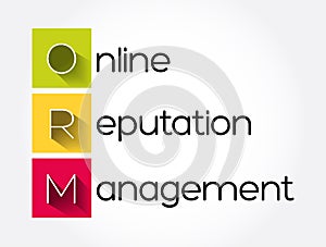 ORM - Online Reputation Management acronym, business concept background