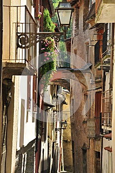 Ormea, Piemonte, Italy. Narrow lane