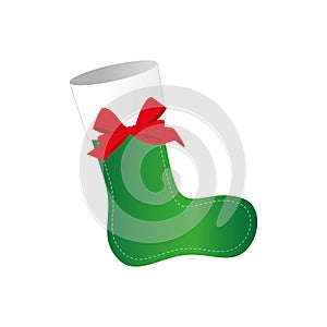 Ornament christmas boots with red ribbon bow
