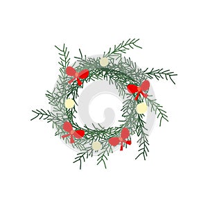 ornament christmas wreath cartoon vector illustration