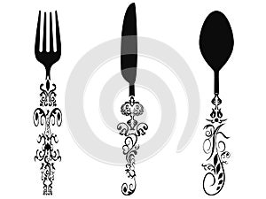 Ornament cutlery set photo