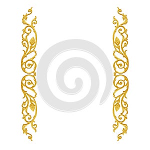 Ornament elements frame, vintage gold floral designs