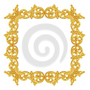 Ornament elements frame, vintage gold floral designs