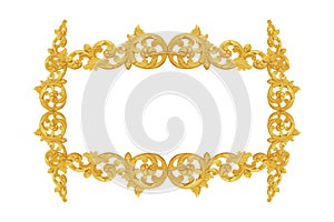 Ornament elements frame, vintage gold floral designs