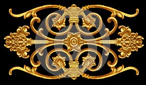 Ornament elements, vintage gold floral
