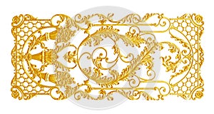 Ornament elements, vintage gold floral designs