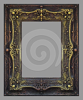 Ornament elements, vintage gold frame