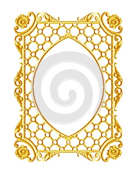 Ornament elements, vintage gold frame floral designs