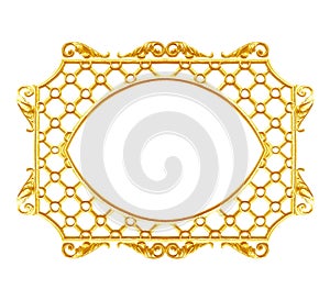 Ornament elements, vintage gold frame floral designs