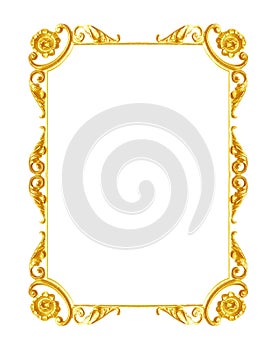 Ornament elements, vintage gold frame floral designs