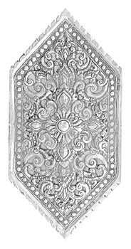 Ornament elements, vintage silver floral designs