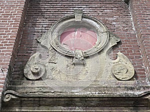 ornament on a facade of a house in amsterdam