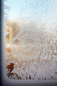 An ornament of frost on a window