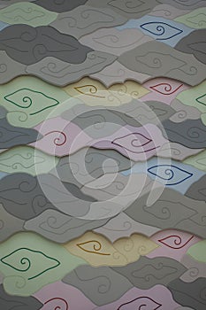 Ornament with Mega Mendung batik pattern typical of Cirebon, West Java, Indonesia.