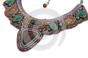 Ornament necklace beads amethyst turquoise luxury