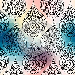 Ornament on pixel background