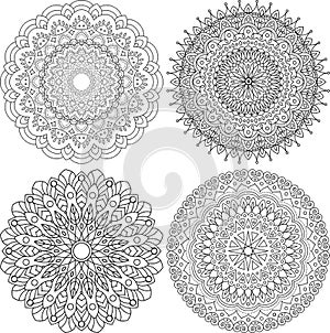 Ornament round set Mandala.