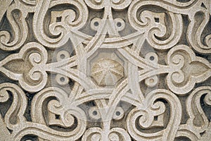 Ornament on a stone, decoration for a stone wall or fence