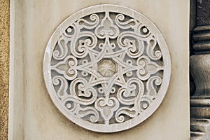 Ornament on a stone, decoration for a stone wall or fence