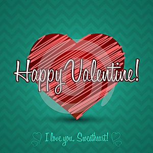 Ornament Valentine Greetings Card. Vector Elements. Isolated Decorative Heart Design. EPS10