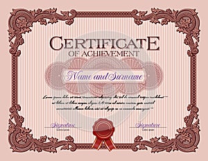 Ornament Vintage Frame Certificate of Achievement Red