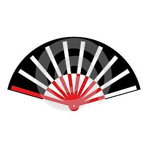 Ornamental asian hand fan icon