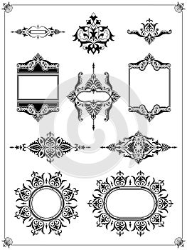 Ornamental border frame design element collection