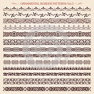 Ornamental border frame line vintage patterns 3 vector photo