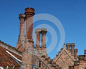 Ornamental brick chimneys